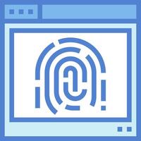 A fingerprint scanner on a computer screen vector