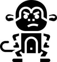 A black and white monkey with a big head vector