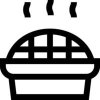 A black and white image of a pie in a basket vector