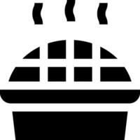 A black and white image of a pie in a bowl vector