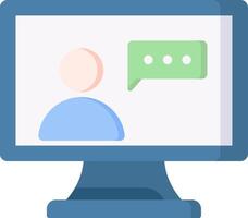 conferencing with a chat bubble vector