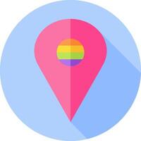 Map pin with rainbow flag vector