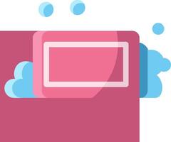 A pink box with a window and bubbles vector