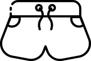 A black and white drawing of a pair of shorts vector