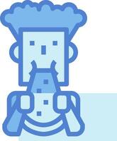 A man with a blue hat and a toothbrush vector