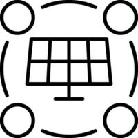 A solar panel with four circles around it vector
