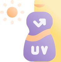 A bottle of sunscreen with the uv symbol on it vector