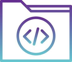 A folder icon with a code symbol on it vector