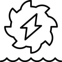 A black and white icon of a gear with lightning vector