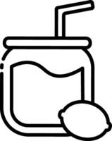 A lemonade icon with a straw and a glass vector