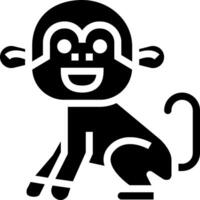 A black and white monkey icon on a white background vector