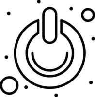 A black and white icon of a power button vector