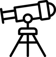 A black and white drawing of a telescope vector