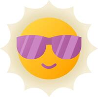 Sun with sunglasses icon vector