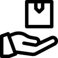 A hand holding a bag and a hand holding a box vector