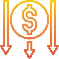 A dollar sign with arrows pointing up vector
