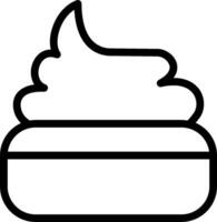 A black and white image of a bowl of ice cream vector