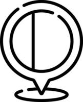 A black and white icon of a compass vector