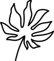 A black and white drawing of a leaf vector