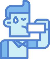 A man drinking water with a tear on his face vector