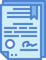 A blue document with a blue ribbon on it vector