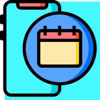 Mobile calendar icon vector