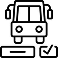 Bus icon with check mark and a bus vector