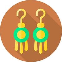 A pair of earrings with long shadow vector