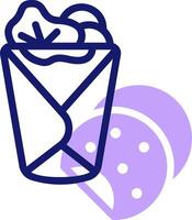 A cup of ice cream with a slice of bread vector