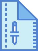 A blue folder with a pen and paper vector