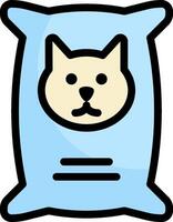 A cat is sitting in a bag of food vector