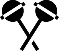 Two crossed sticks with a black background vector