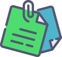A green and blue folder with a clip on it vector