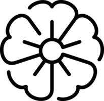 A black and white flower with a center flower vector