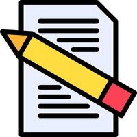 A pencil and paper icon on a white background vector