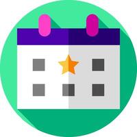 A calendar icon with a star on it vector