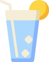 A glass of water with a lemon slice vector