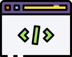 A web page with a code symbol on it vector