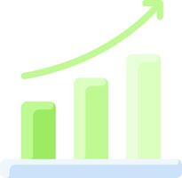A graph chart with an arrow going up vector