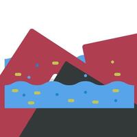A red and blue mountain with a blue and yellow wave vector