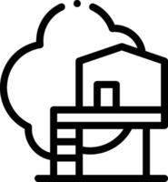 A house with a ladder and a ladder on top vector