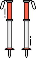 Two red and white needles with handles on a white background vector