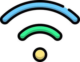 A wifi symbol with a green and blue circle vector
