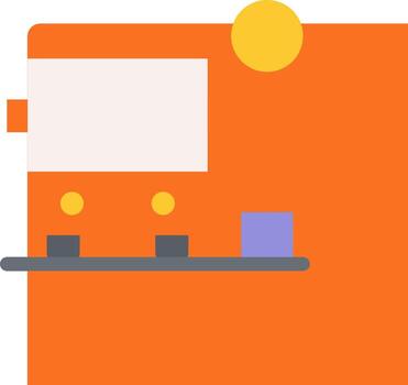 A white screen with a computer and a keyboard vector