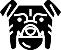 A black and white dog head icon vector