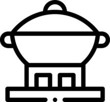 A black and white illustration of a large pot on a stand vector