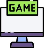 Game computer monitor icon illustration vector