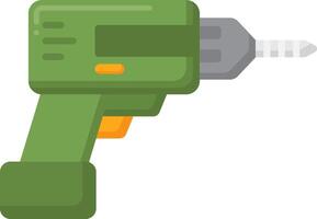 A green drill with a screwdriver on it vector