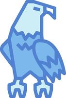 A blue bird with a large beak and wings vector