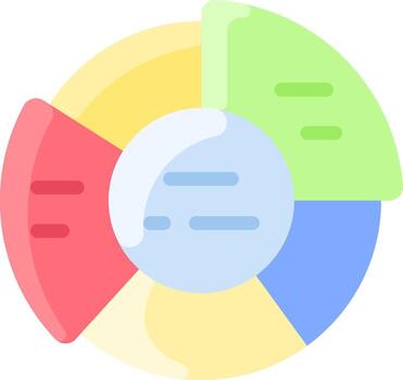 A colorful circle with a text box inside vector